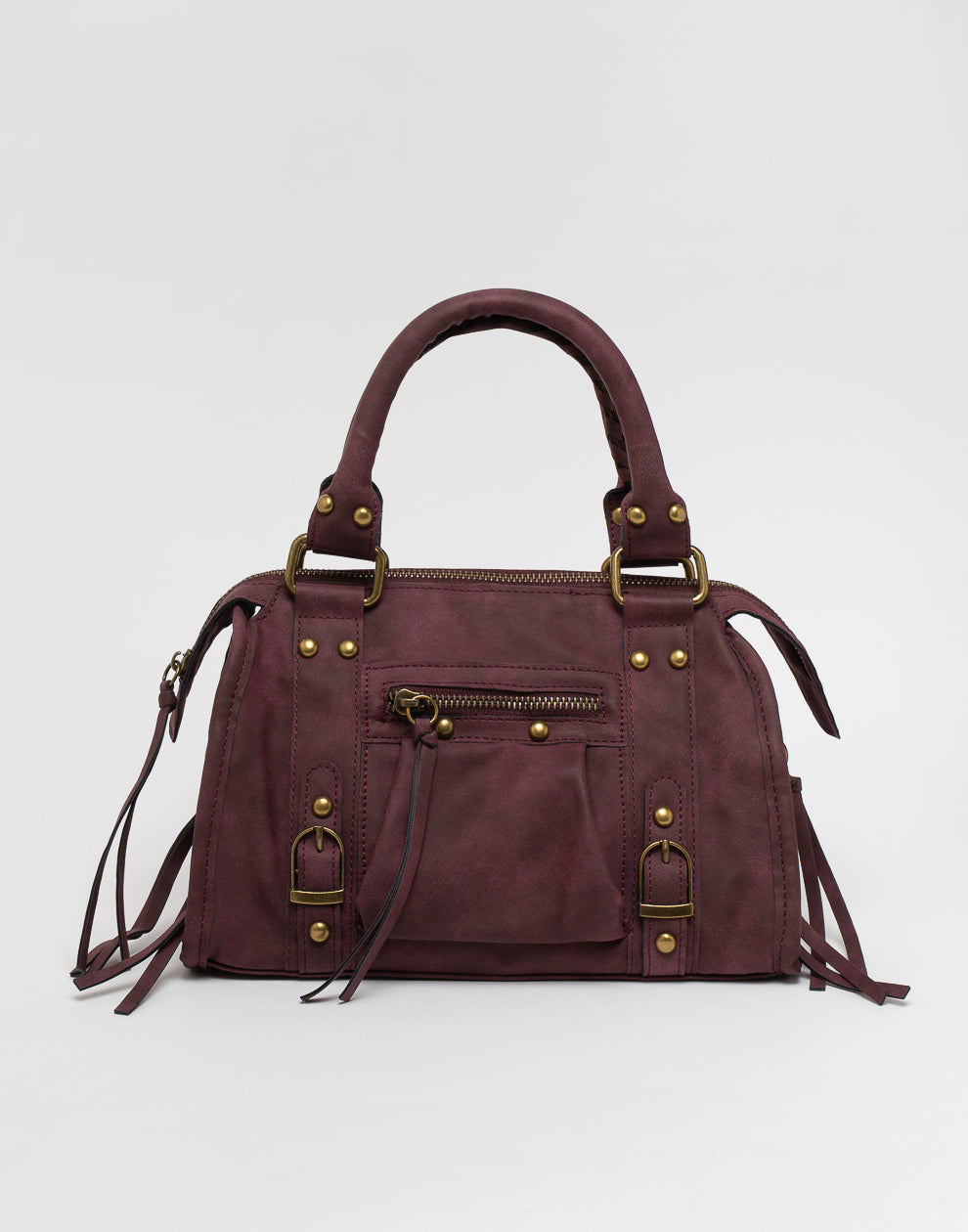 Faux suède handtas bordeaux M