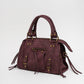 Faux suède handtas bordeaux M