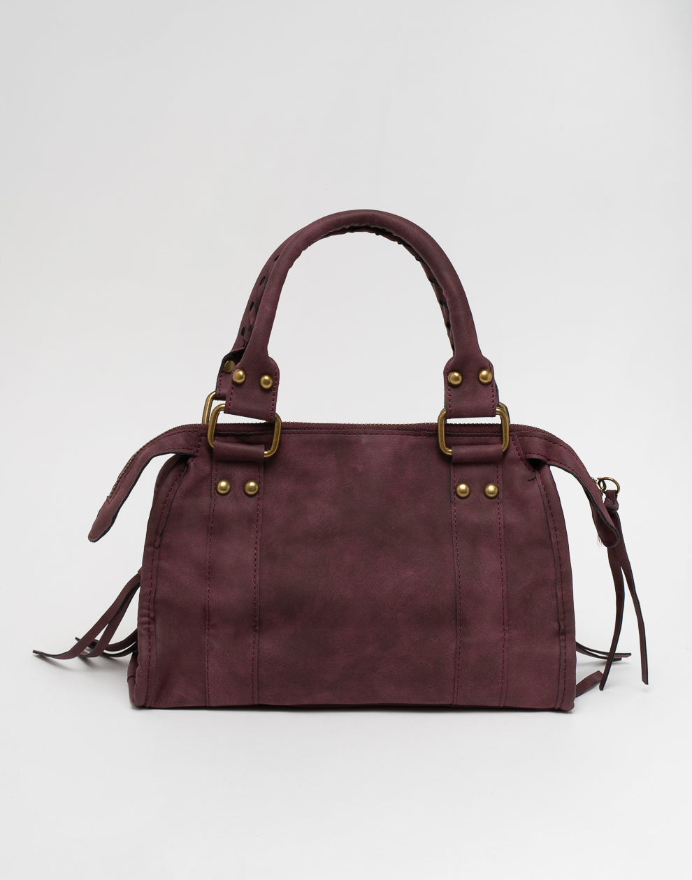 Faux suède handtas bordeaux M
