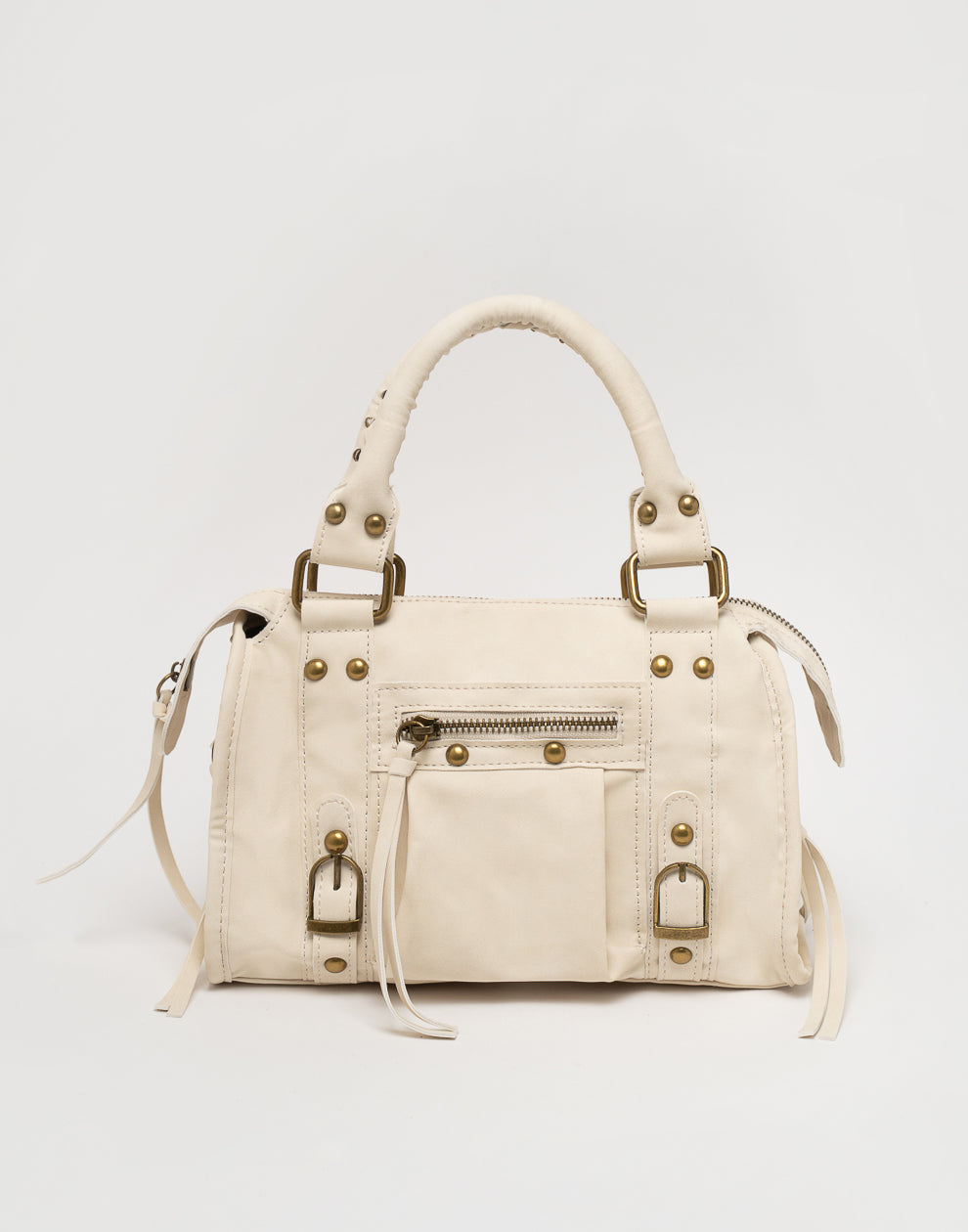 Faux suède handtas beige M