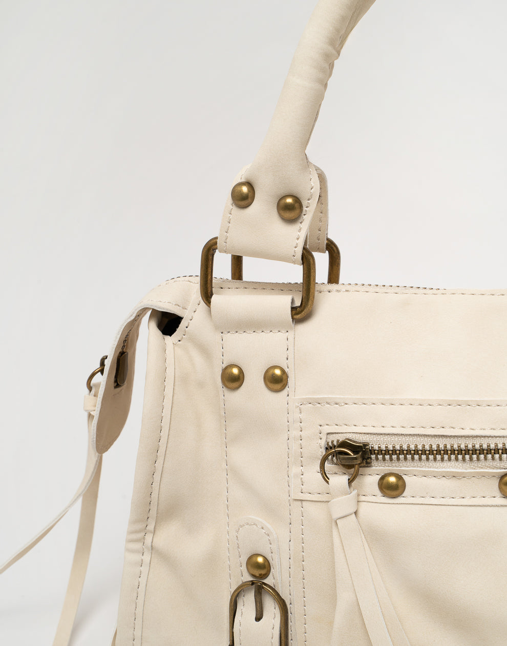 Faux suède handtas beige M