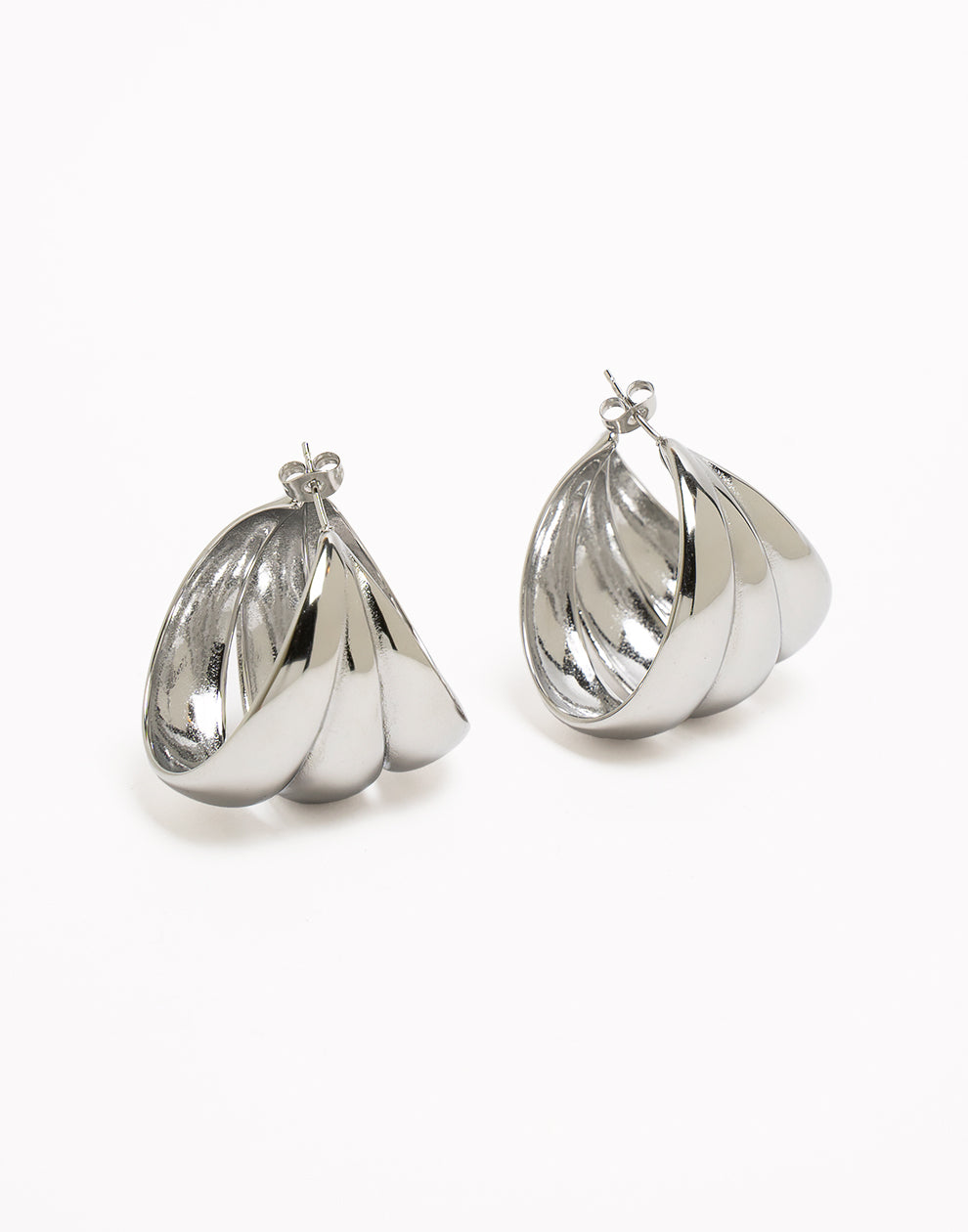 Thick hoops ovaal triple zilverkleurig