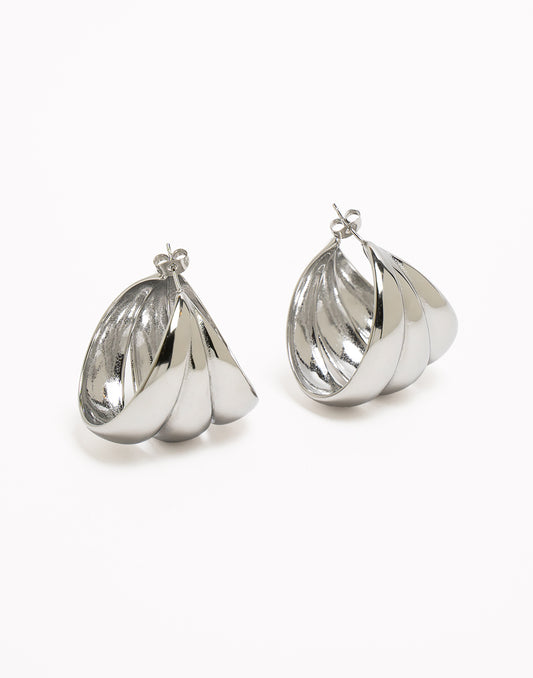 Thick hoops ovaal triple zilverkleurig