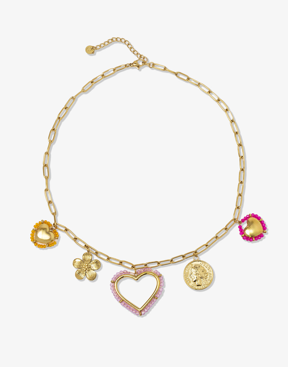 Bedelketting summer kralen goudkleurig