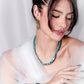 Bead necklace square natural stone blue