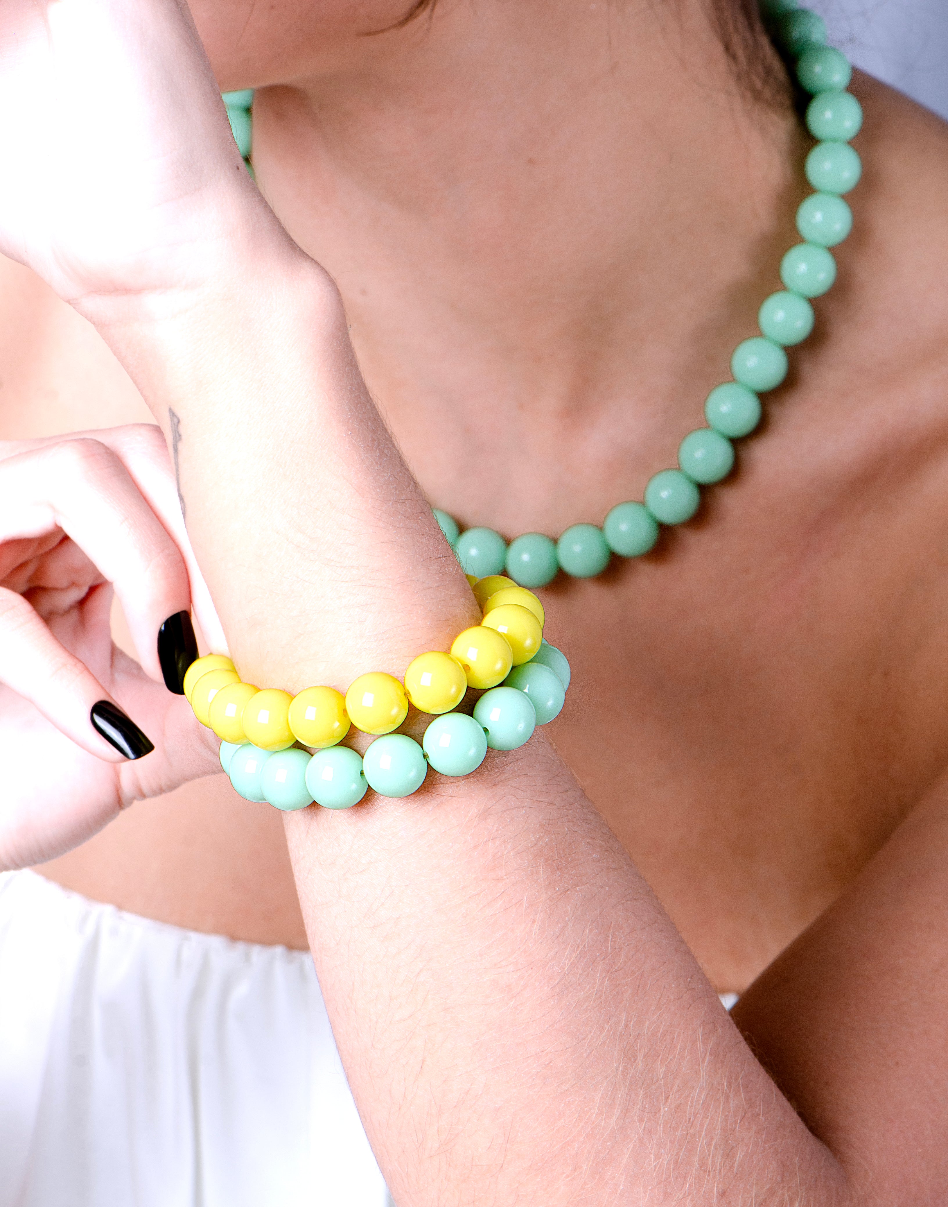 Mintgroene kralenarmband
