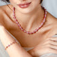 Hartjes kralenketting steen roze