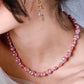 Hartjes kralenketting steen roze
