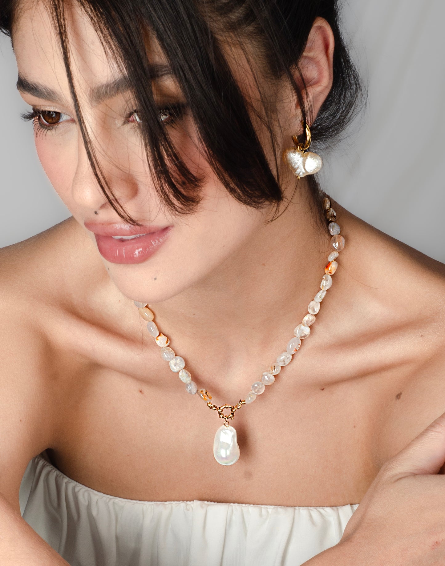 Kralenketting met parel hanger