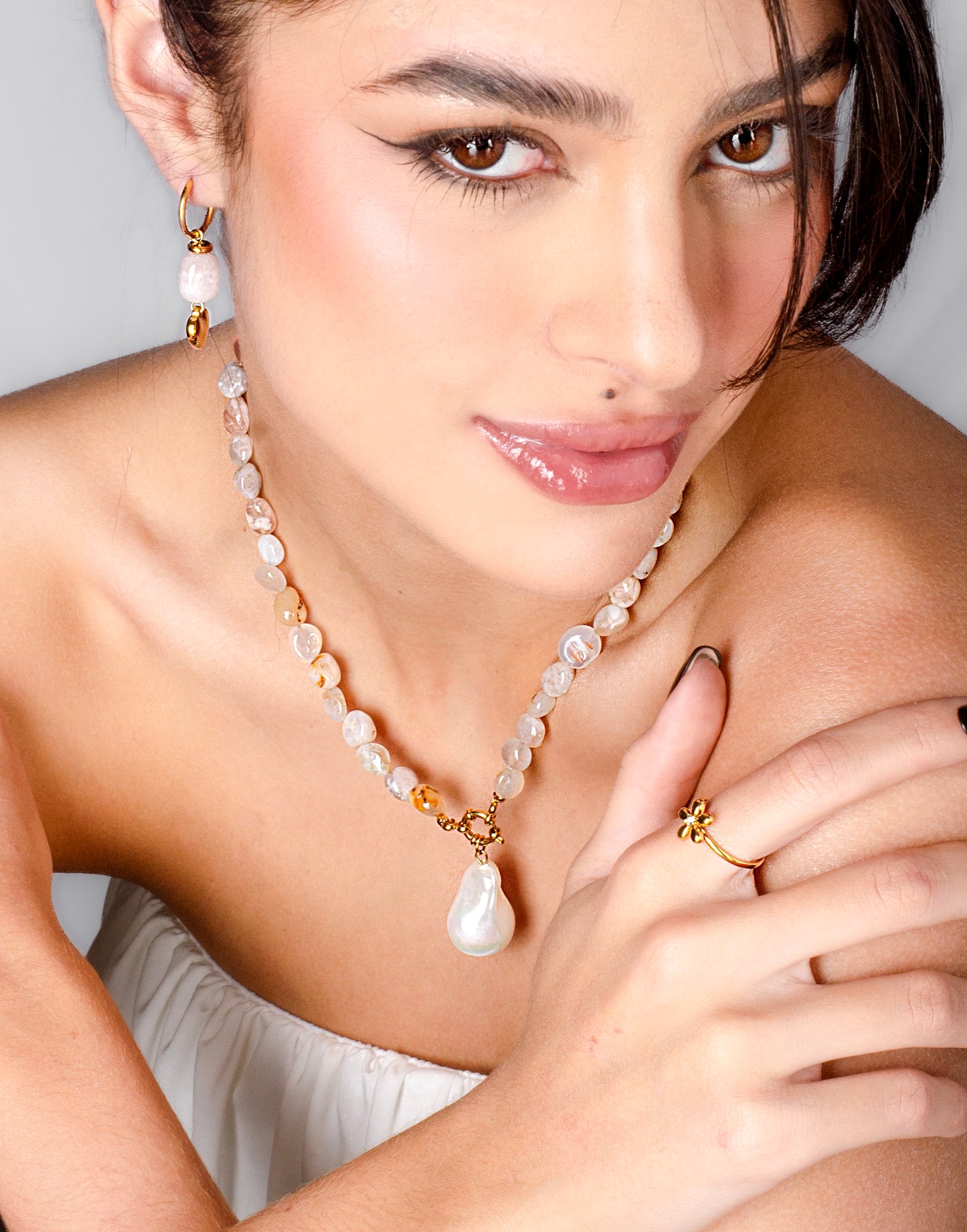 Kralenketting met parel hanger