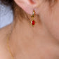 Creolen vintage ovale steen rood