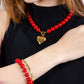 Kralenarmband snake rood