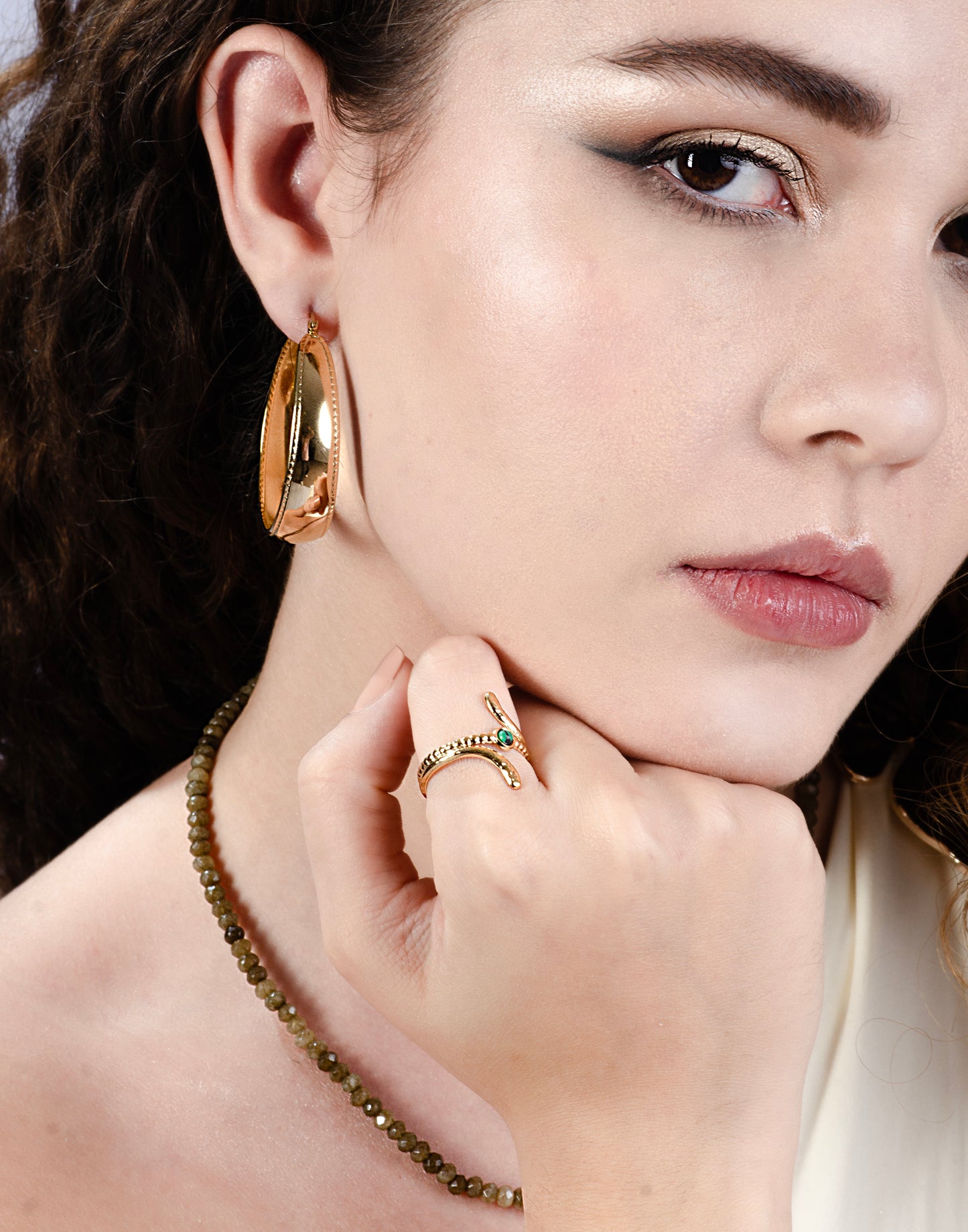 Thick hoop vintage goudkleurig