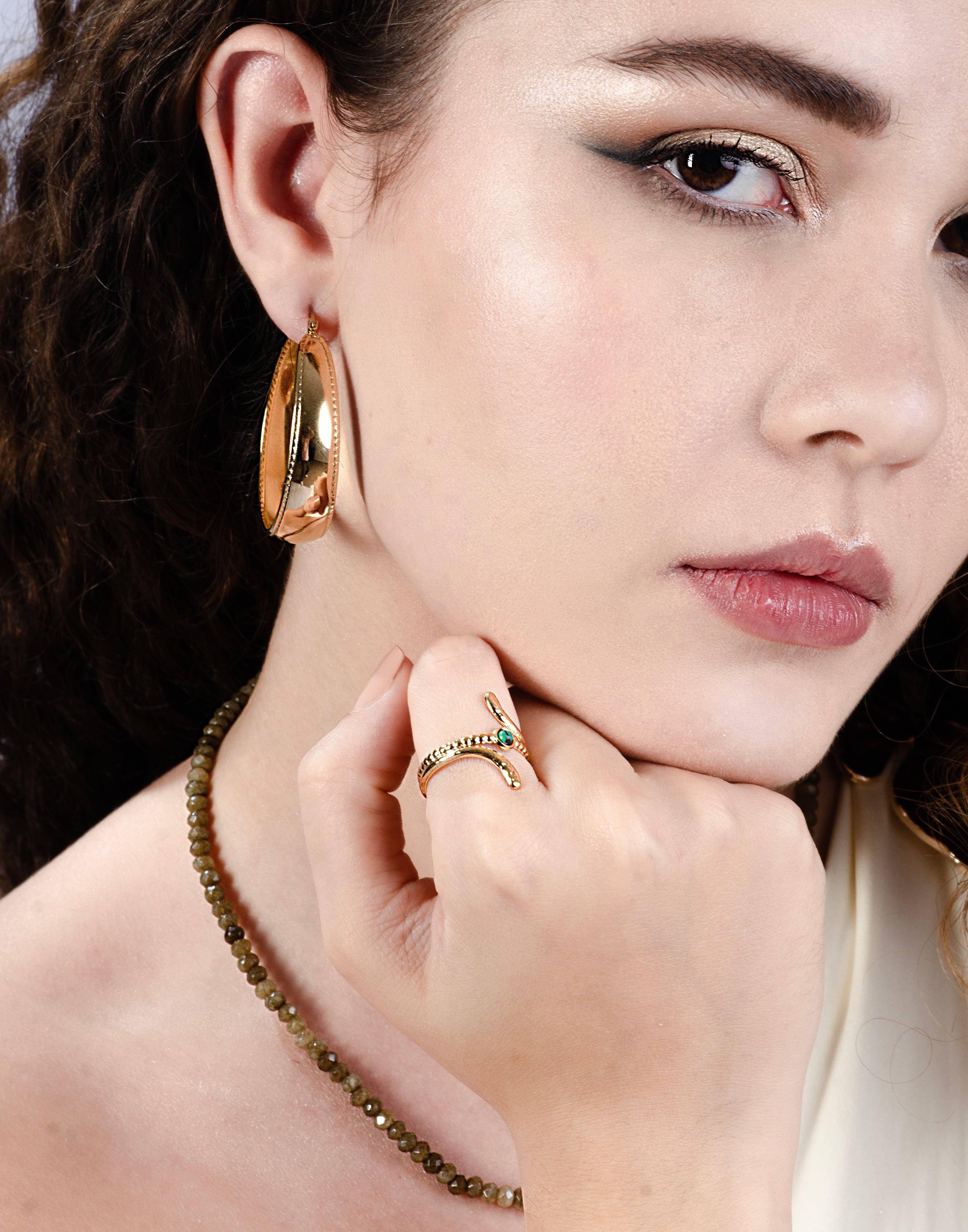 Thick hoop vintage goudkleurig