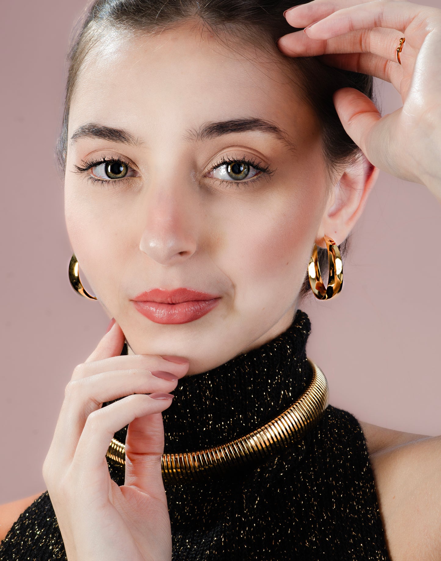 Geribbelde ketting breed goudkleurig