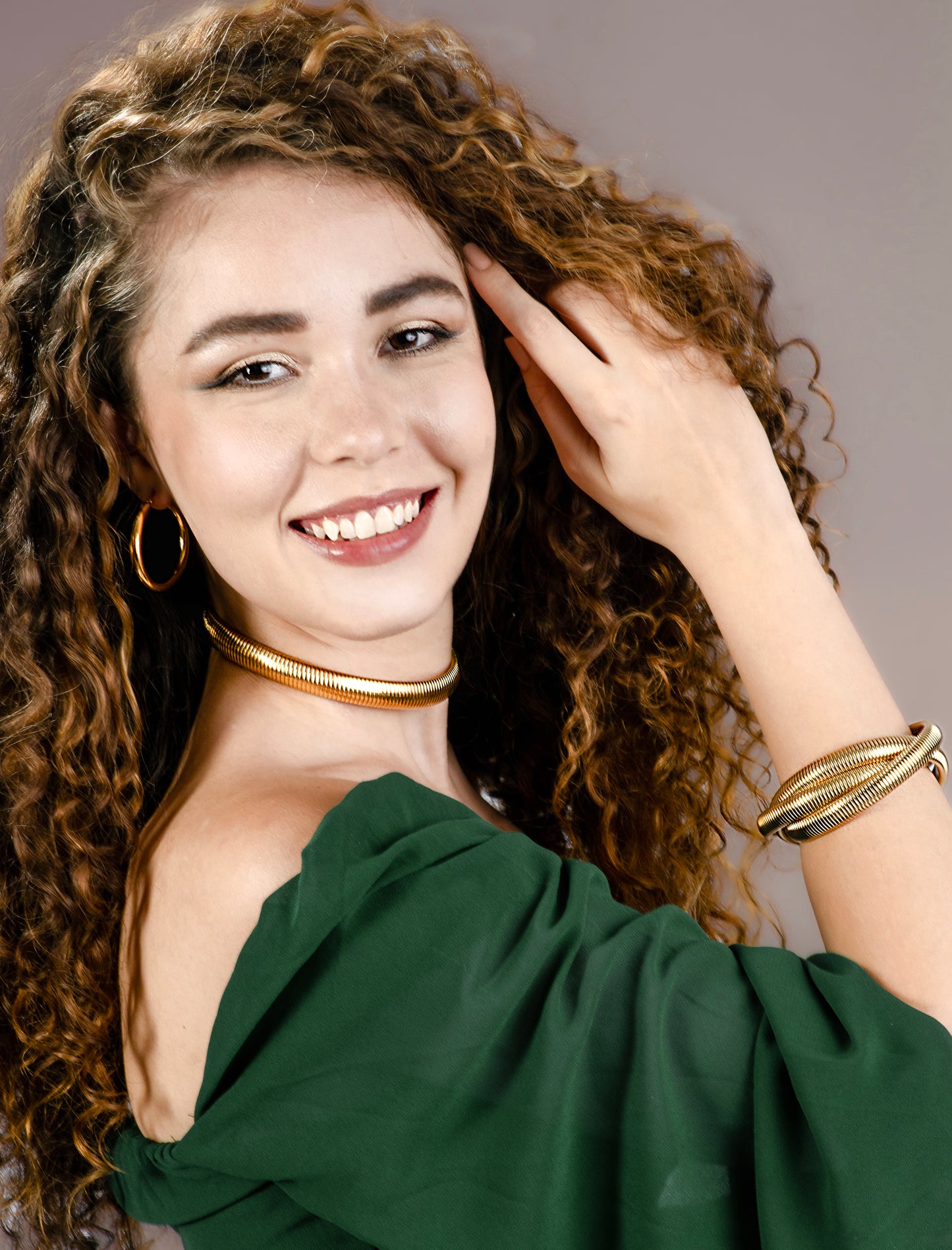 Geribbelde ketting smal goudkleurig