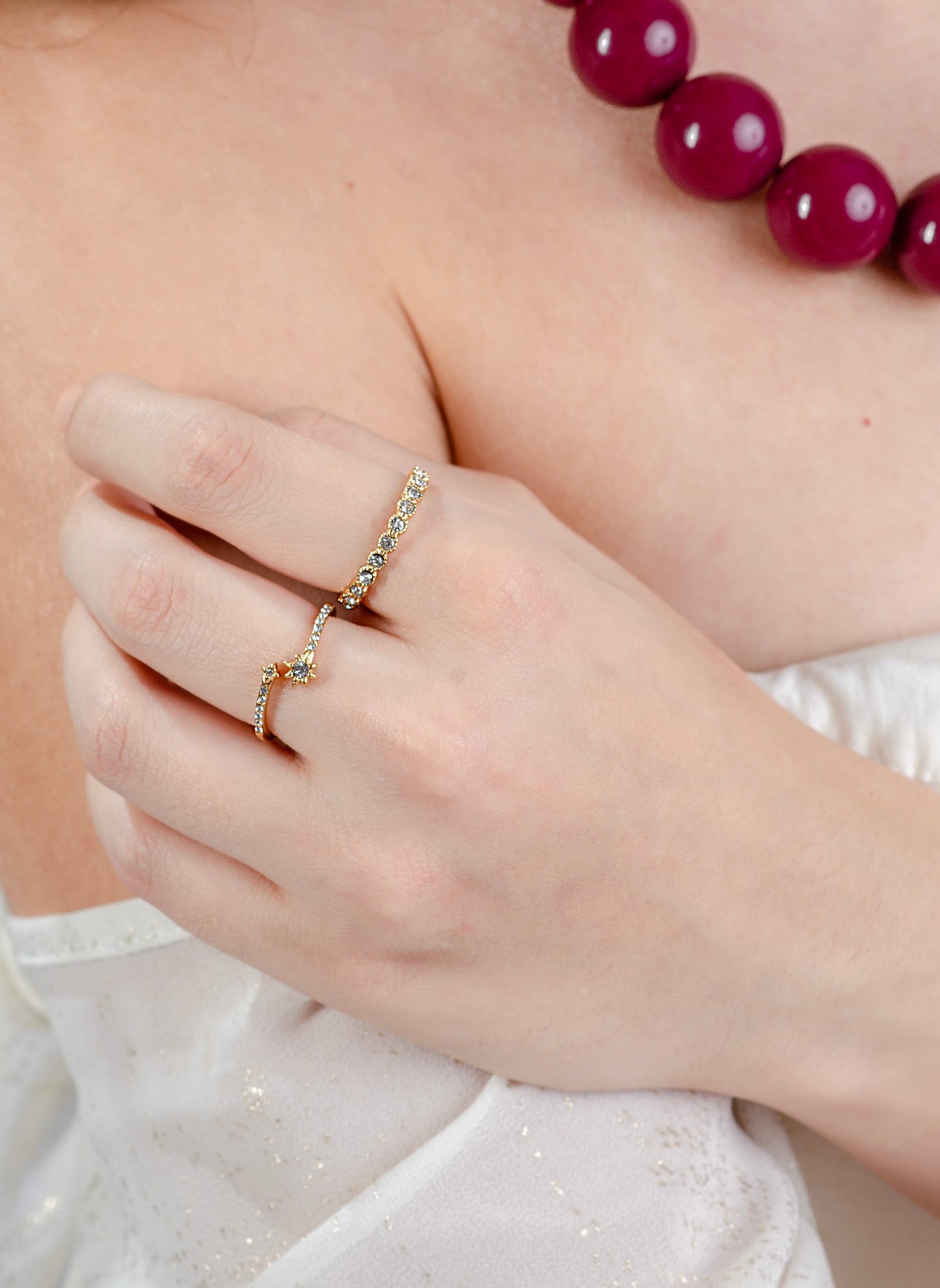 Ringen set strass goudkleurig