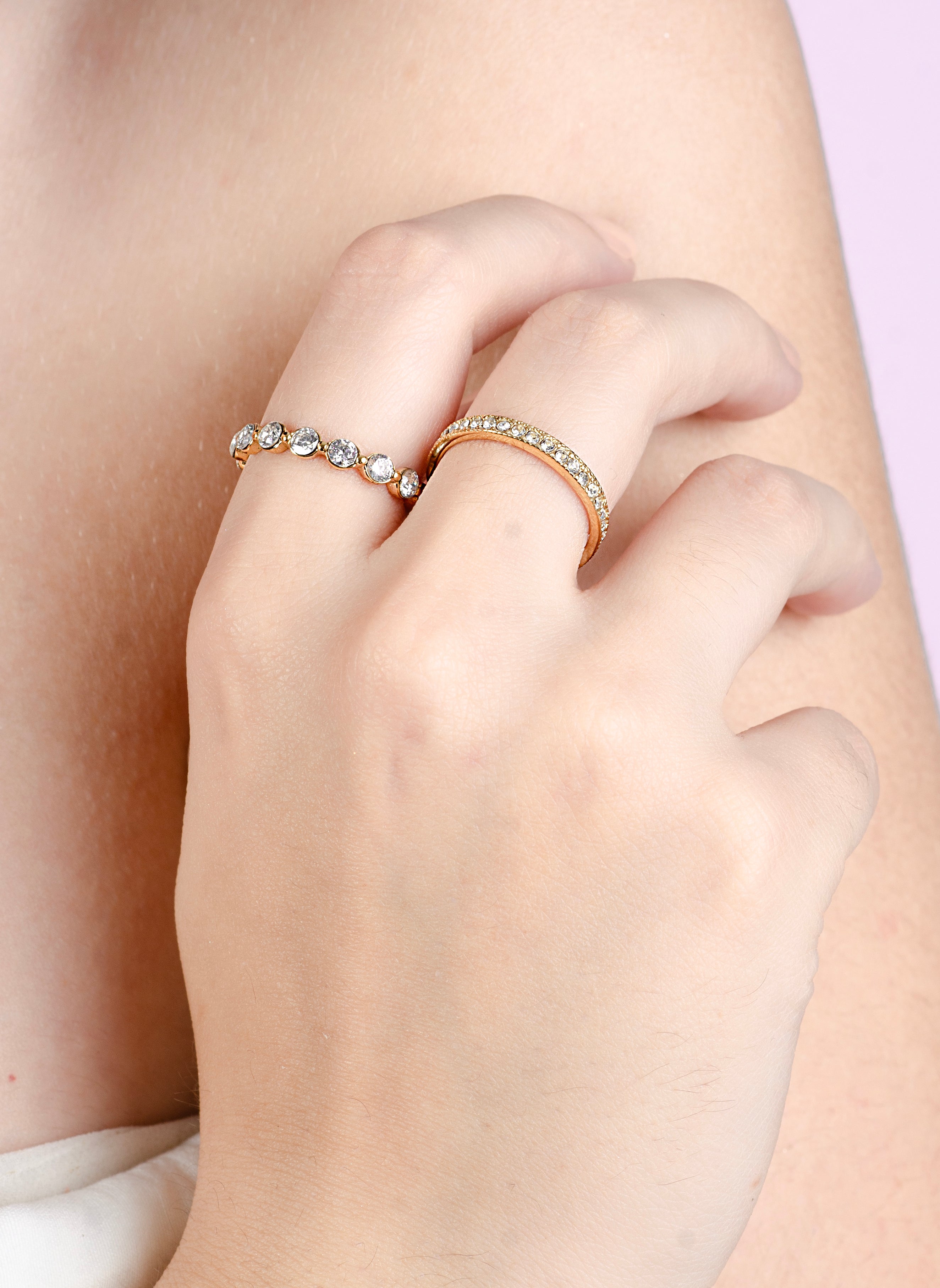 Ringen set strass goudkleurig