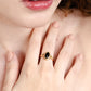 Vintage-Ring mit ovalem Stein, schwarz