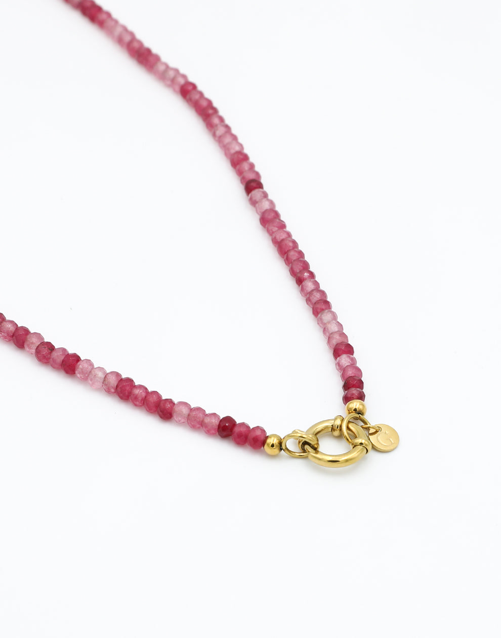 Kralenketting met slotje donkerpaars