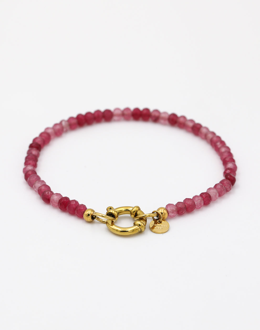 Kralenarmband met slotje donkerpaars