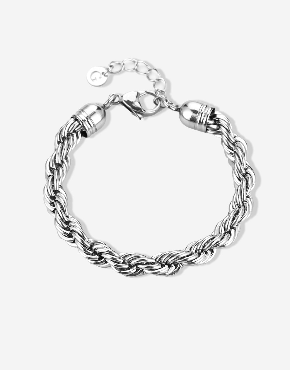 Schakelarmband gedraaid chunky zilverkleurig