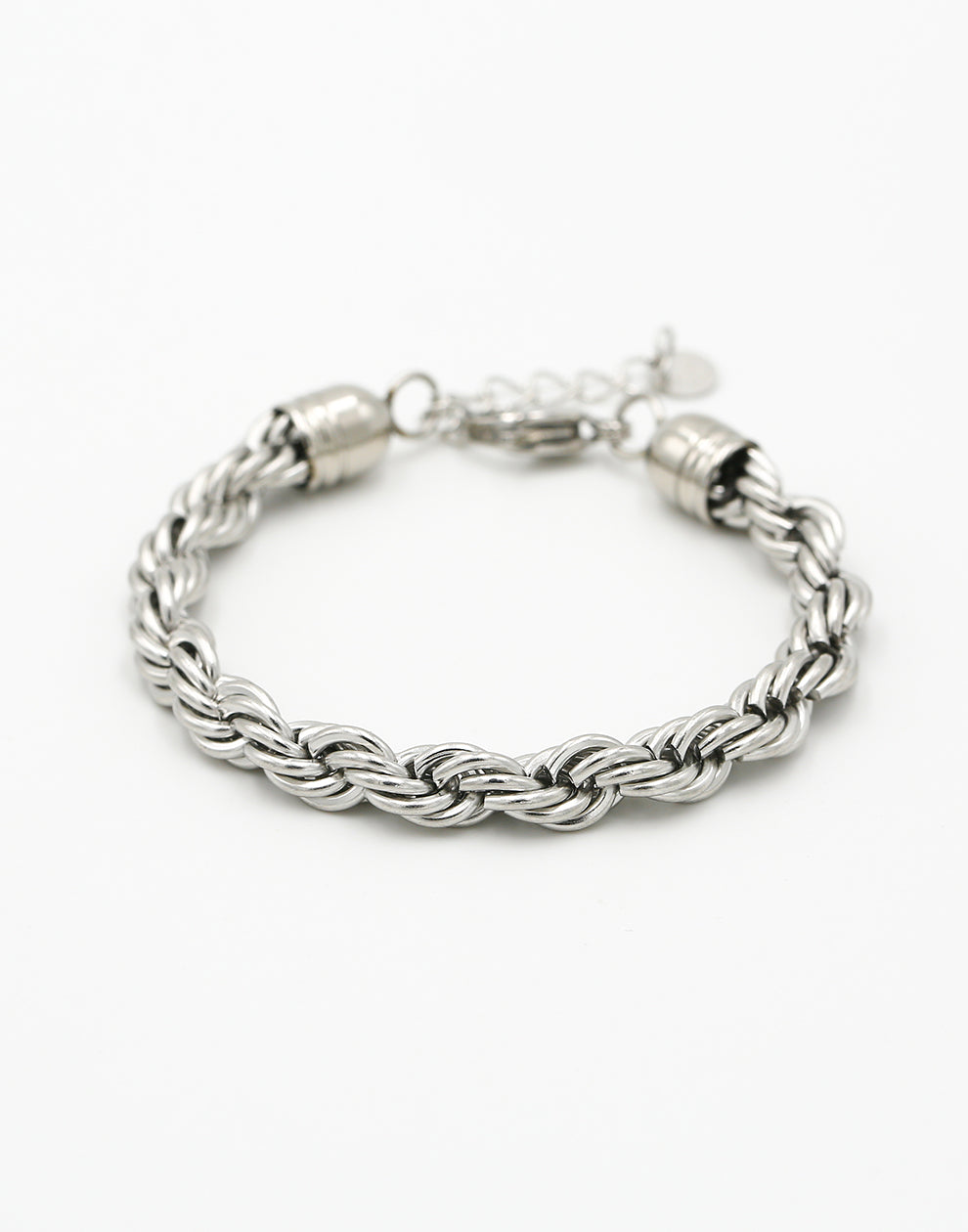 Schakelarmband gedraaid chunky zilverkleurig