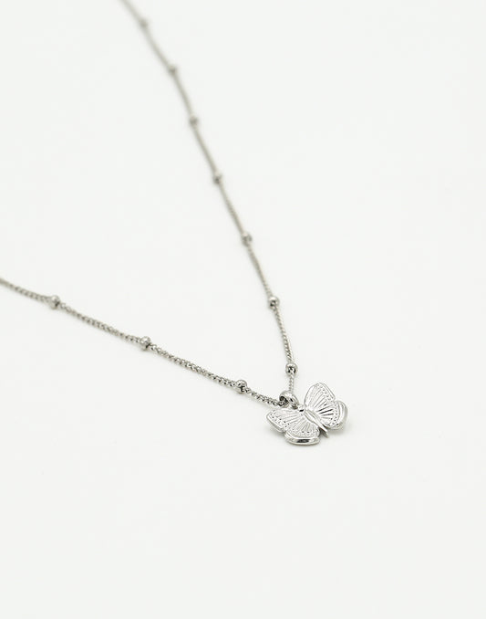 Ketting met vlinder zilverkleurig