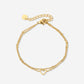 Armband dubbel open hartje goudkleurig