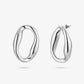 Statement earstud open schakel zilverkleurig