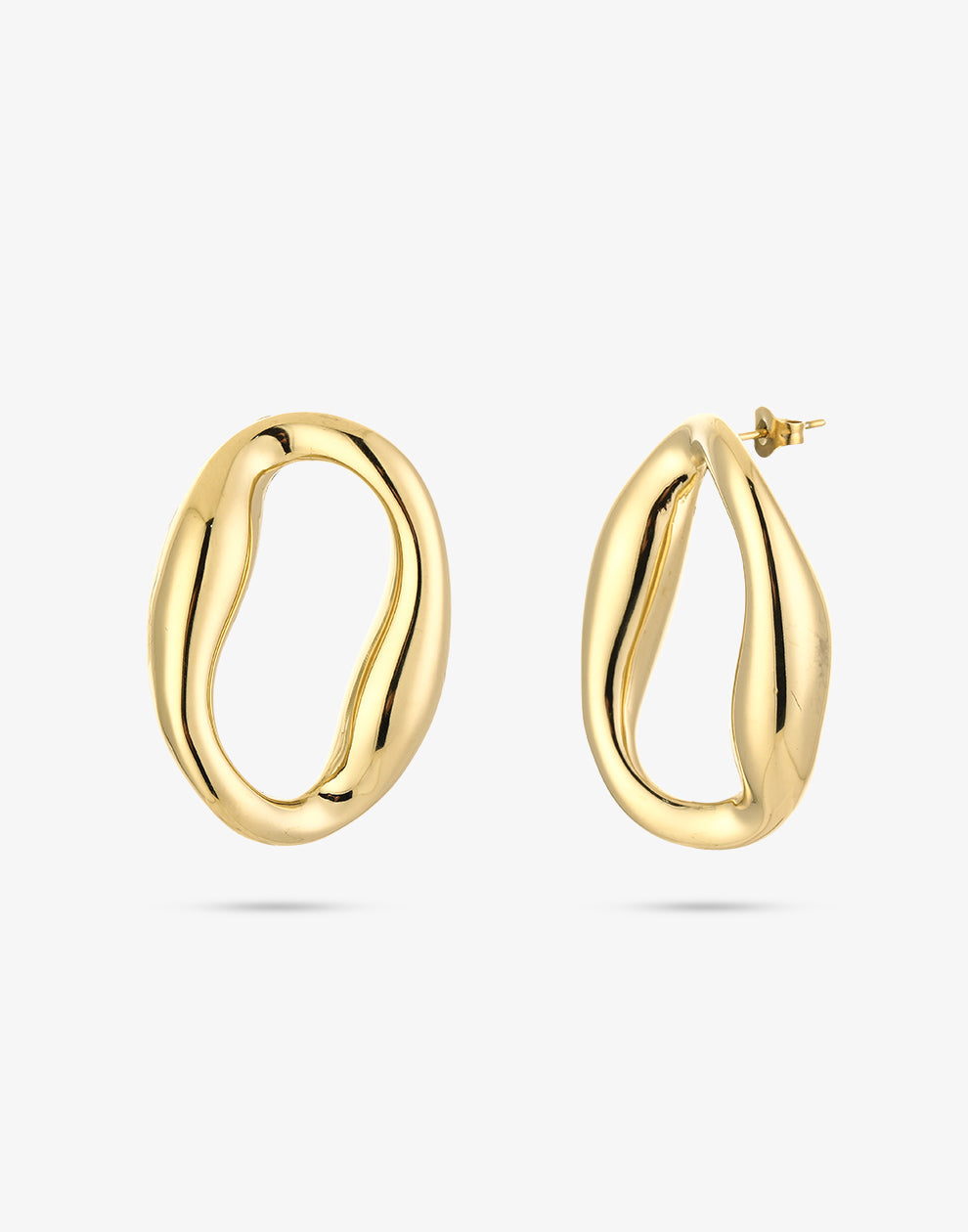 Statement earstud open schakel goudkleurig