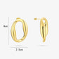 Statement earstud open schakel goudkleurig