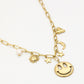 Bedelketting smiley stars goudkleurig