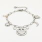 Bedelarmband smiley stars zilverkleurig