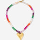 Kleurrijke kralenketting met groot hart