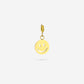Losse bedel smiley goudkleurig
