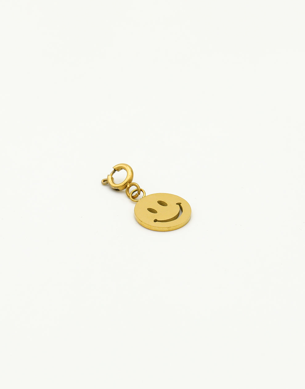 Losse bedel smiley goudkleurig