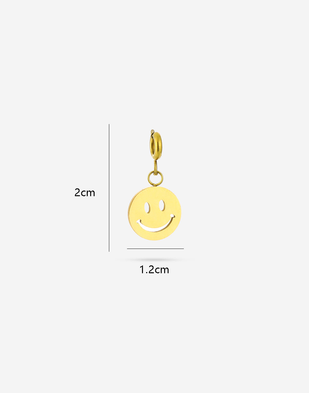 Losse bedel smiley goudkleurig
