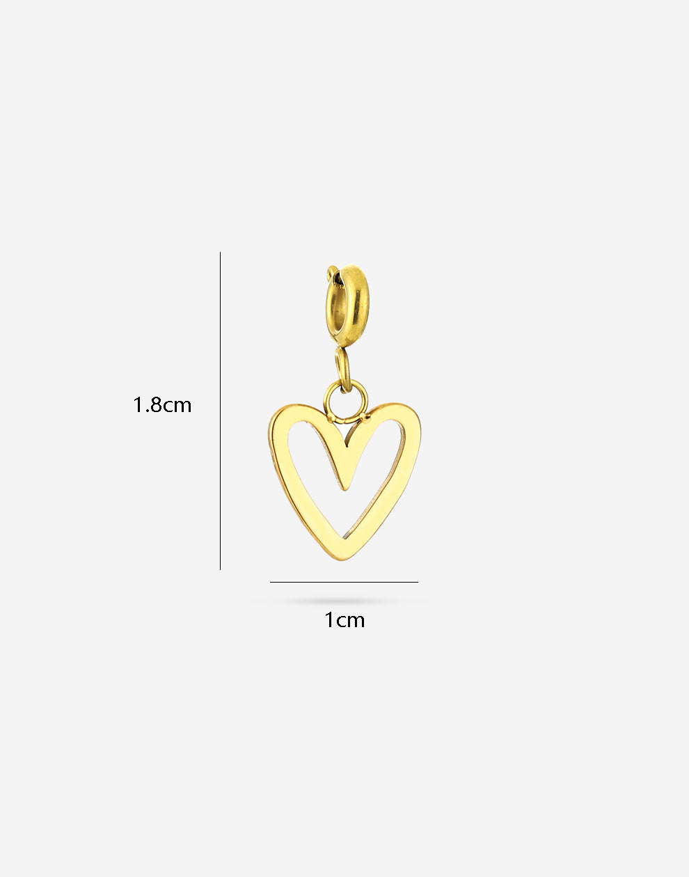 Loose charm playful heart gold-colored