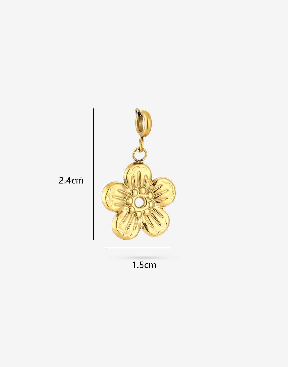 Losse bedel daisy goudkleurig