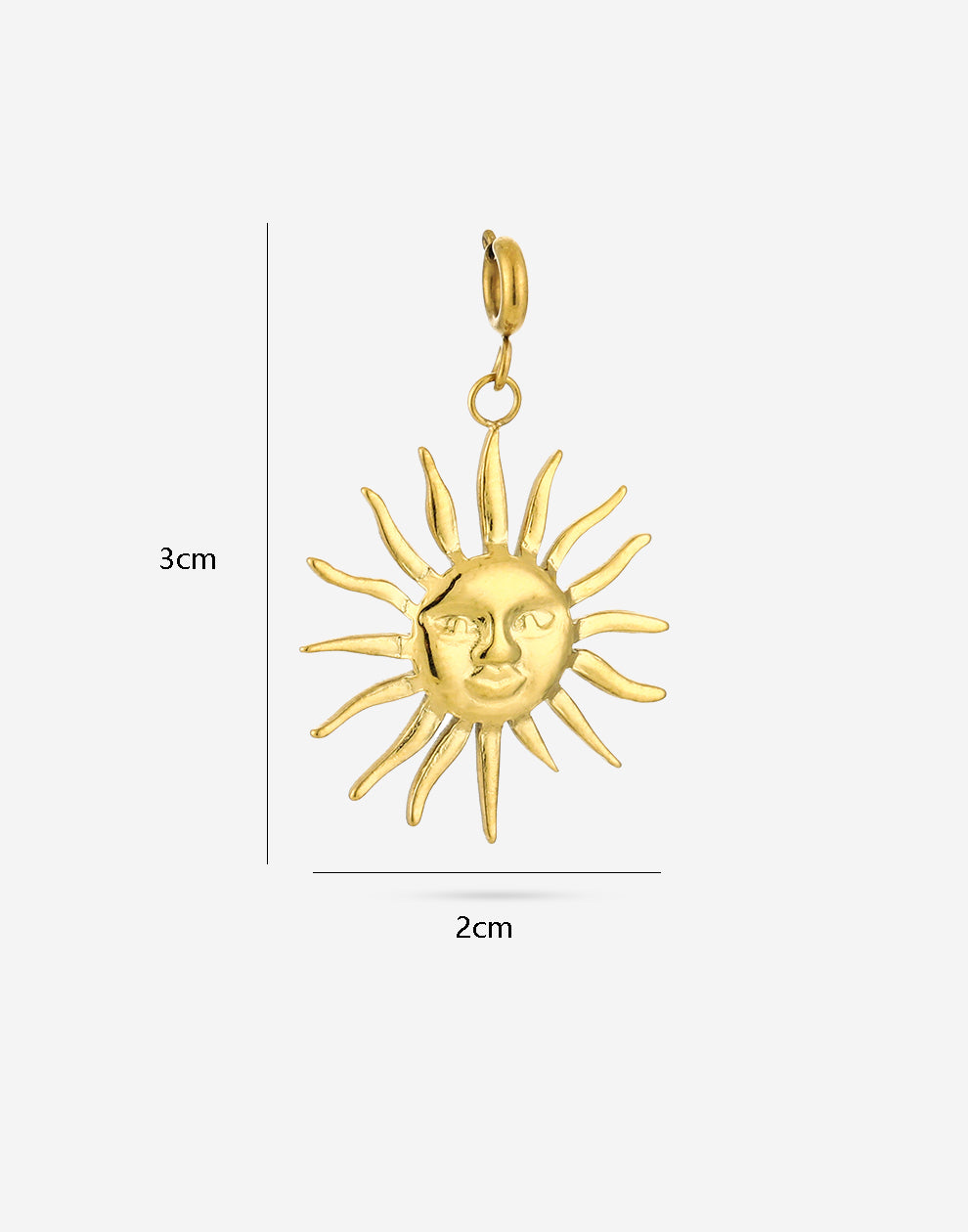 Losse bedel zon goudkleurig