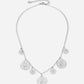 Bedelketting vintage munten zilverkleurig