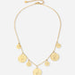 Vintage coin charm necklace gold-colored
