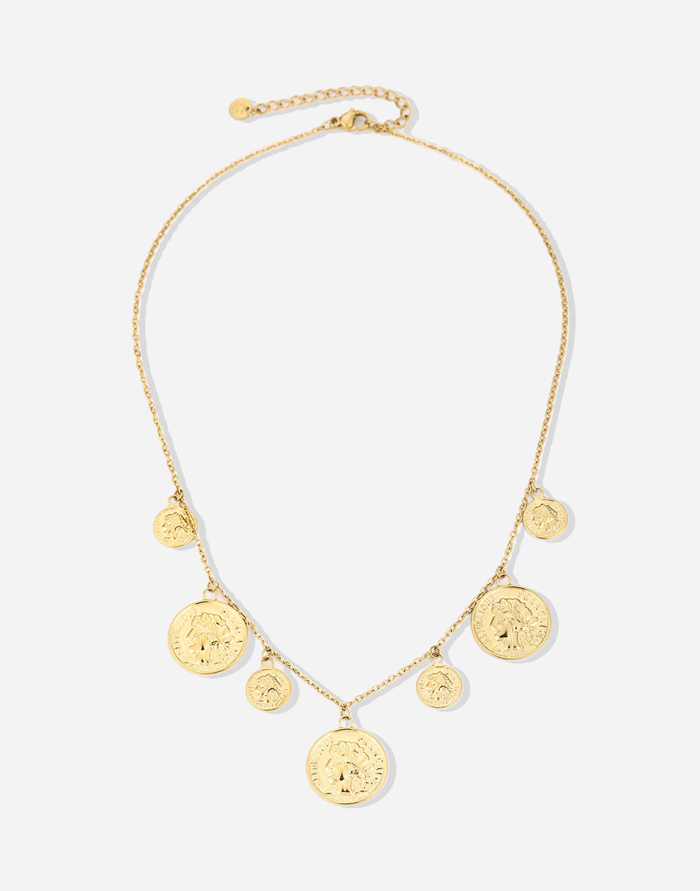 Bedelketting vintage munten goudkleurig