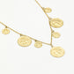Vintage coin charm necklace gold-colored