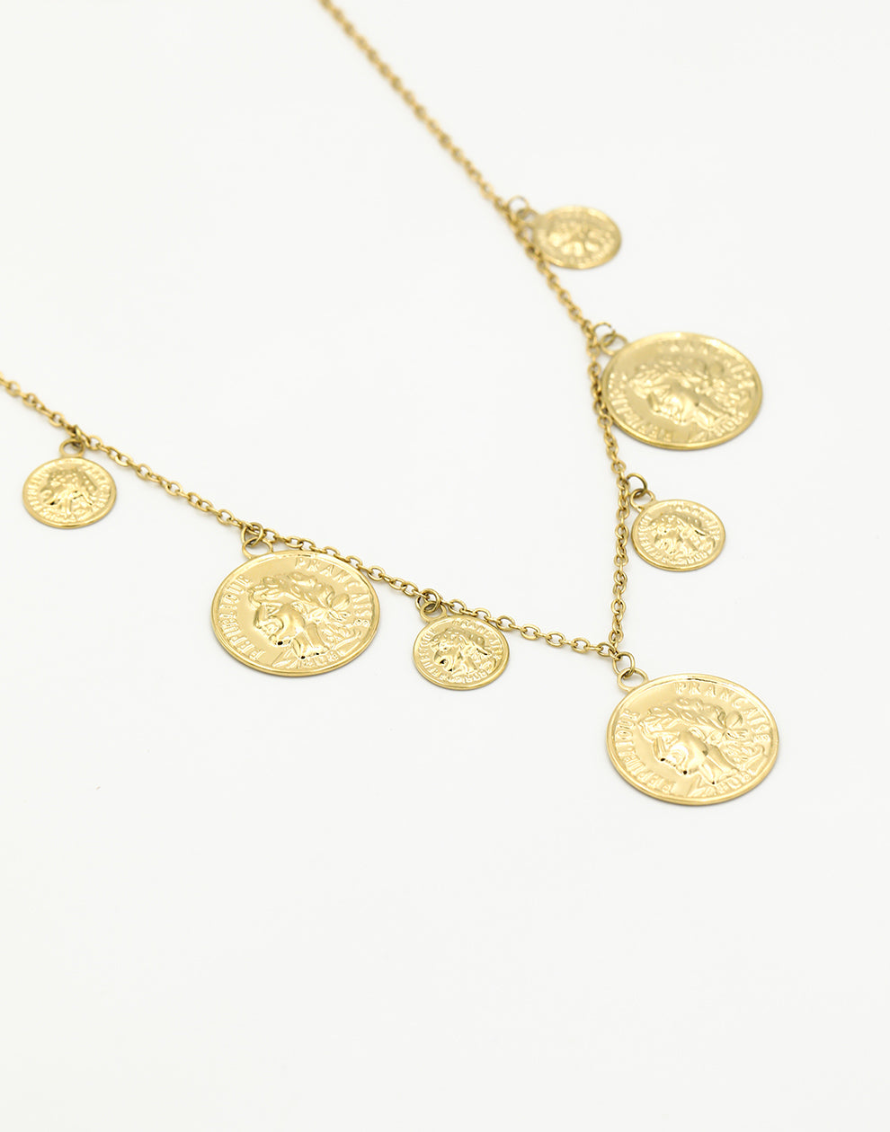 Bedelketting vintage munten goudkleurig