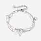 Armband hartjes en parels zilverkleurig