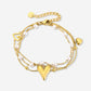 Armband hartjes en parels goudkleurig