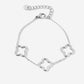 Armband drie chunky klavers zilverkleurig