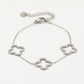 Armband drie chunky klavers zilverkleurig